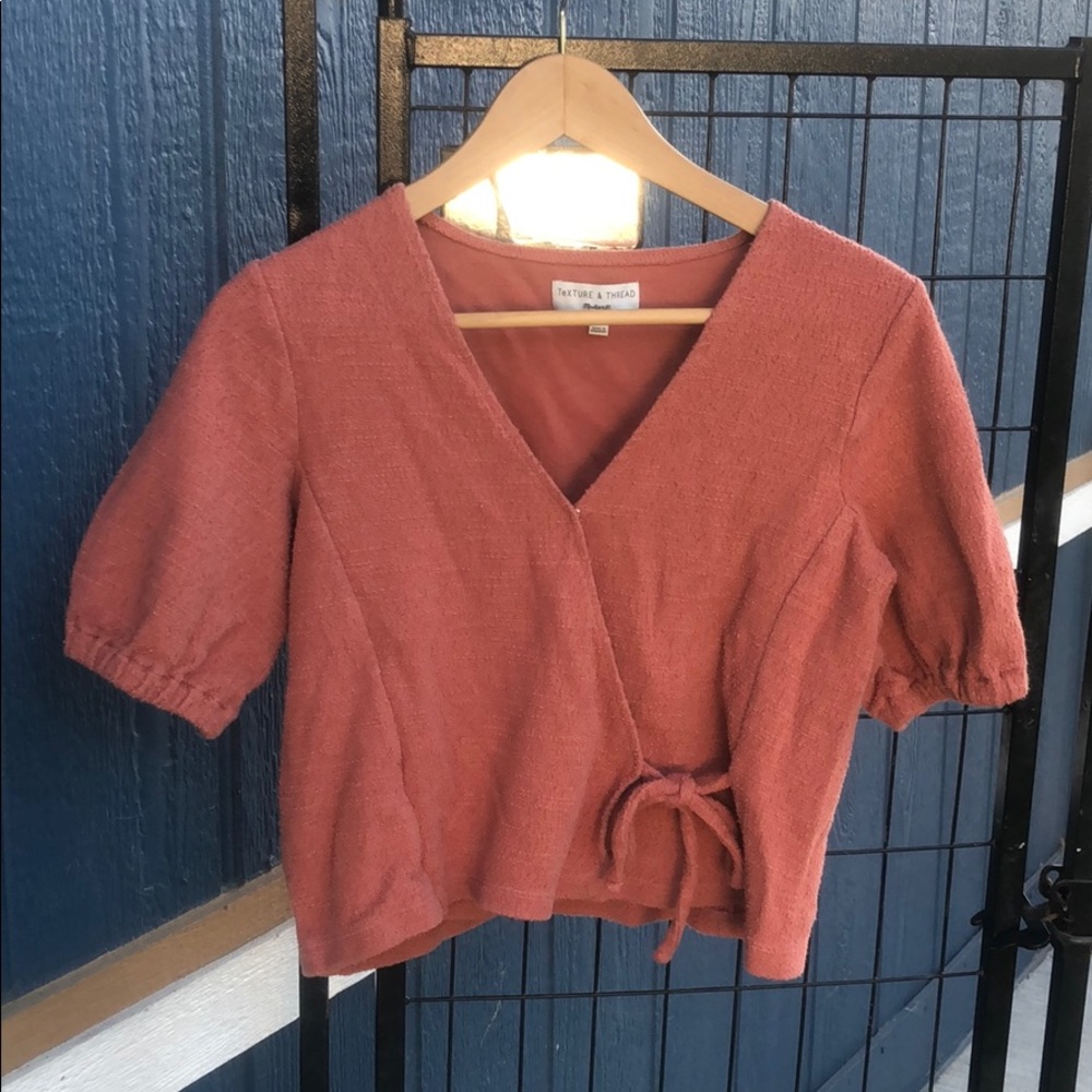 Madewell TEXTURE & THREAD wrap tie crop top